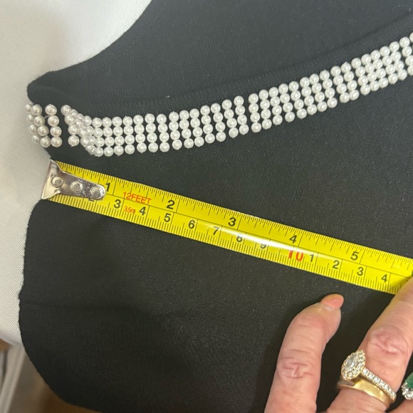 Pink Poodle black 3/4 sleeve pullover sweater - Picture 5 of 11